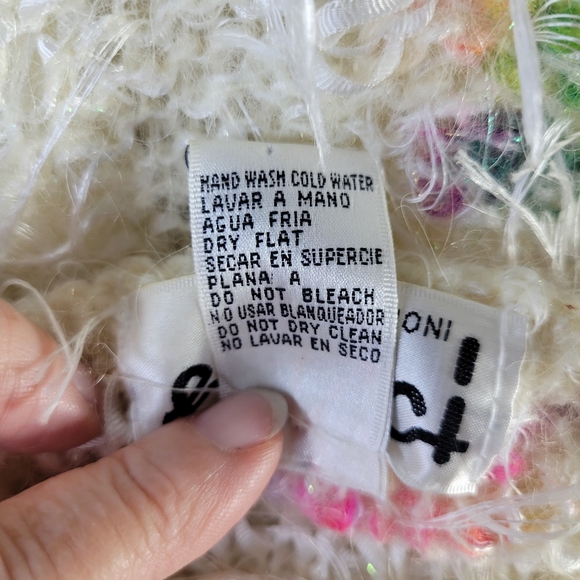 Creazioni effeci Womans Mohair Blend Shaggy Colorful Sweater Size Large - Picture 8 of 8